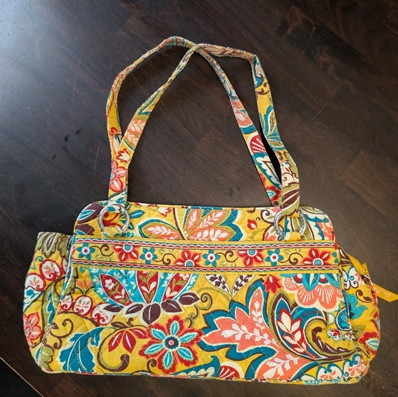 Vera Bradley Provencal Set: Messenger Bag, Tote, Purse, Wristlet Yellow Print - Picture 10 of 16
